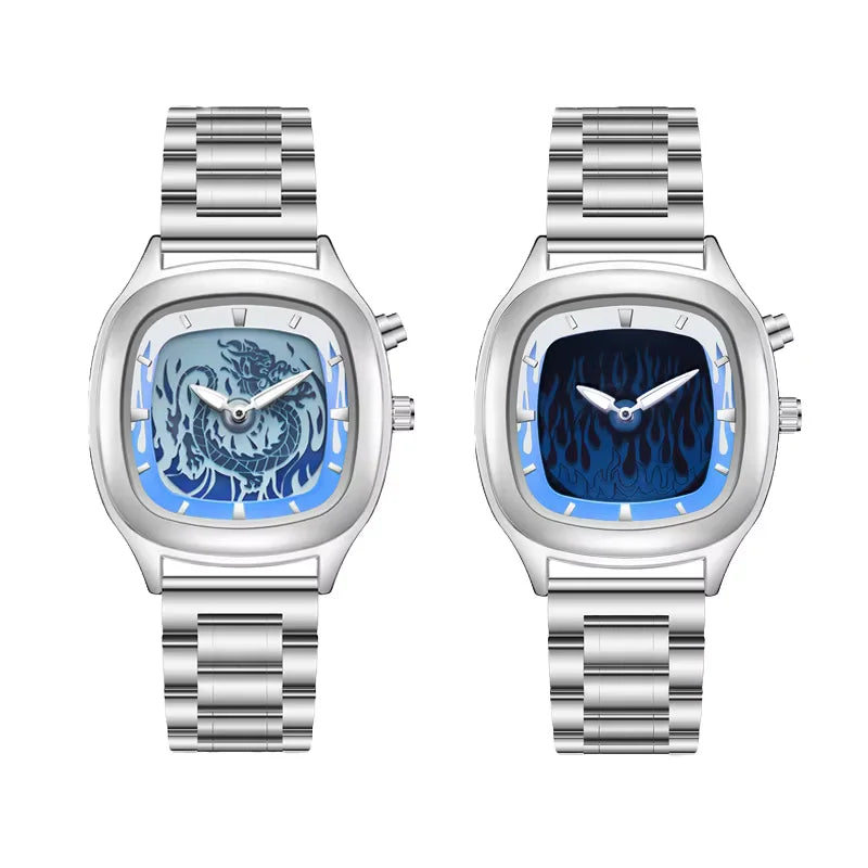 Dynamic Digital Display Fire Dragon Pattern Quartz