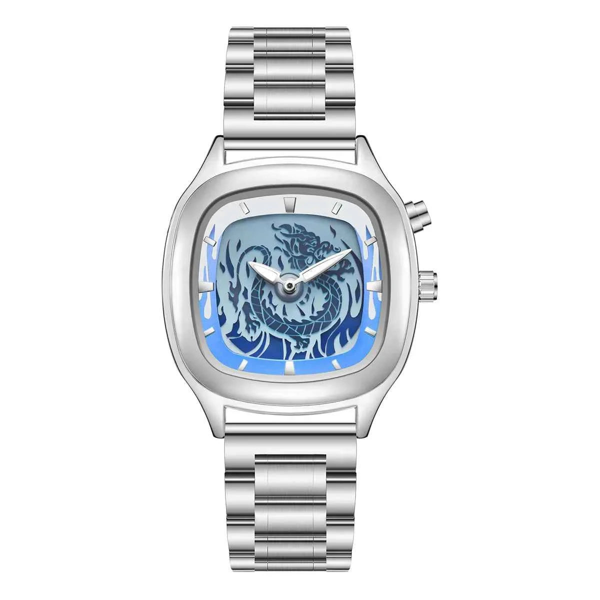 Dynamic Digital Display Fire Dragon Pattern Quartz