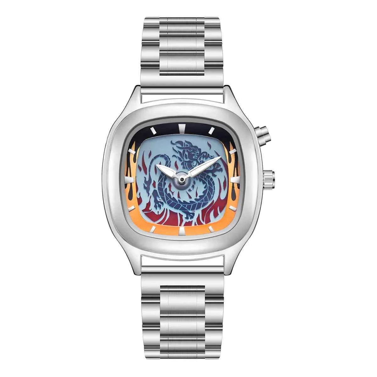 Dynamic Digital Display Fire Dragon Pattern Quartz