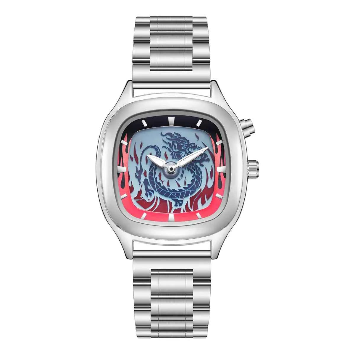 Dynamic Digital Display Fire Dragon Pattern Quartz