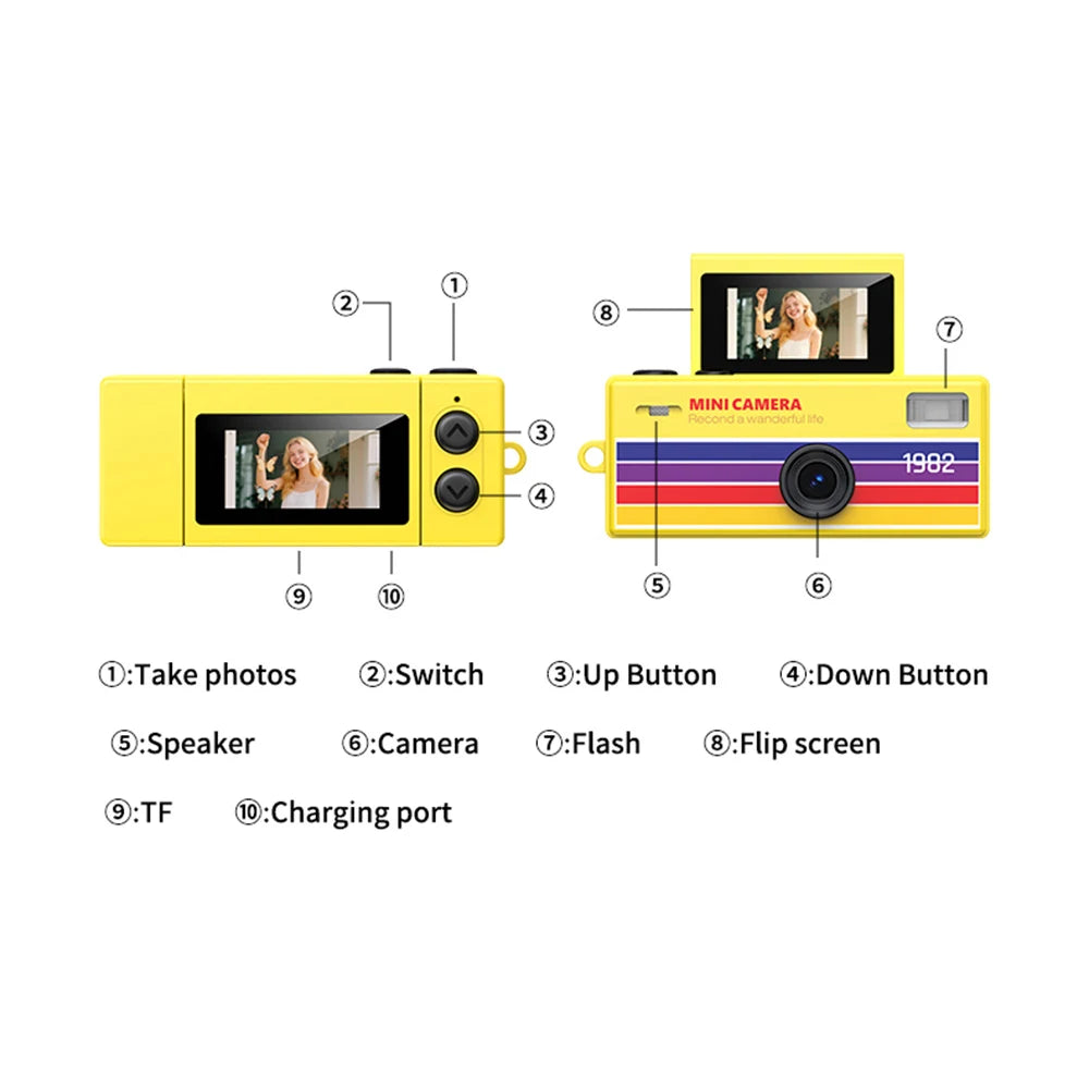 VERO ONE Mini Digitalkamera – CCD Digicam mit Flip-Display